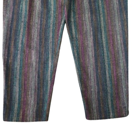 30x27 Vintage Happy Legs Rainbow Herringbone Trouser Pants High Waist Pockets L - Picture 9 of 9